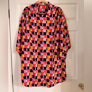 Michelle McDowell Ronan Check Me Out Dress Geometric women’s large no belt‎